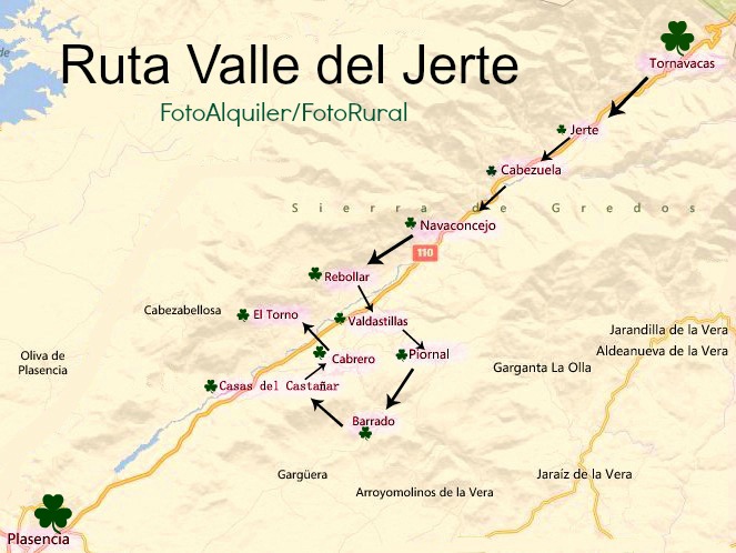 Mapa de la Ruta Valle del Jerte